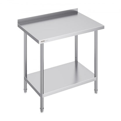 24 x 36 x 36 Inch Stainless Steel Work Table, Commercial Food Prep Worktable Heavy Duty Prep Worktable, Metal Work Table with Adjustable Height for Restaurant, Home and Hotel