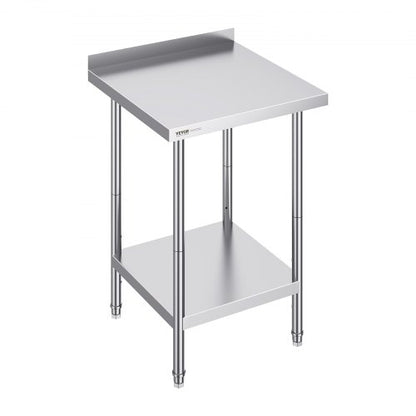 24 x 24 x 36 Inch Stainless Steel Work Table, Commercial Food Prep Worktable Heavy Duty Prep Worktable, Metal Work Table with Adjustable Height for Restaurant, Home and Hotel