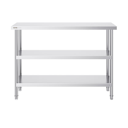 Stainless Steel Food Prep Table Commercial Kitchen Work Table 35.6x121.9 cm