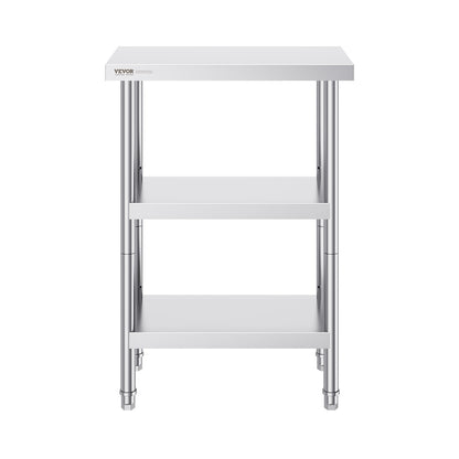 Stainless Steel Food Prep Table Commercial Kitchen Work Table 35.6x61 cm
