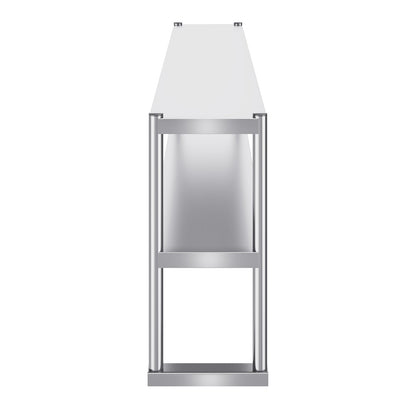 Double Overshelf, Double Tier Stainless Steel Overshelf, 12 x 72 Inch Double Deck Overshelf, Height Adjustable Overshelf Prep Work Table for Kitchen, Restaurant and Workshop