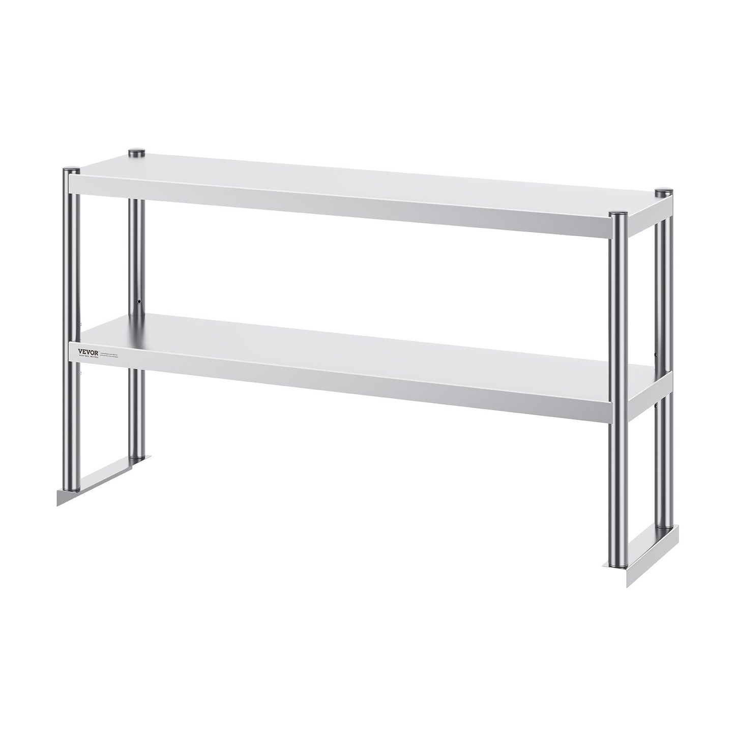 Double Overshelf, Double Tier Stainless Steel Overshelf, 12 x 72 Inch Double Deck Overshelf, Height Adjustable Overshelf Prep Work Table for Kitchen, Restaurant and Workshop