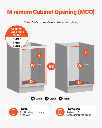 Ausziehbarer Abfalleimer für Küchenschränke, Müll- und Recyclingbehälter, Unterbau-Abfallbehälter mit robustem Metall-Schiebemechanismus mit Soft-Close-Funktion und Türset, für Spüle, unter der Arbeitsplatte