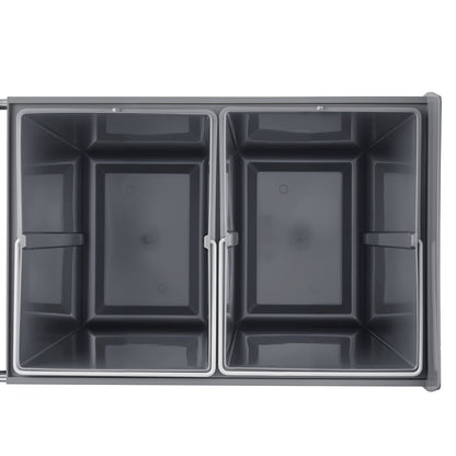 Pullout Trash Can for Kitchen Cabinets, 20Lx2 Double Under Sink Garbage Waste Recycling Bin, Under Mount Waste Container, with Heavy Duty Metal Full Extension Sliding System and Handle