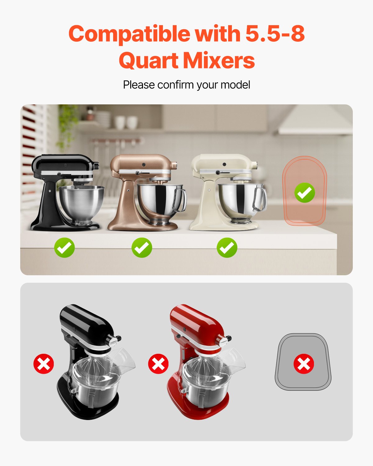 Mixer Slider, Oval 15.7 x 11.1-inch, Appliance Slider Compatible with Tilt Head 5.5-8 Qt Stand Mixer, PTFE Feet, Kitchen Countertop Storage Mover Sliding Tray, Natural Wood