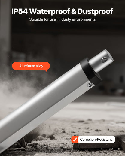 12V Linear Actuator, 250mm Stroke 15mm/s High-Speed 1000N Linear Motion Actuator - with IP54 Protection & Mounting Bracket for Lift Desk, Recliner Chairs, Window Door Opener