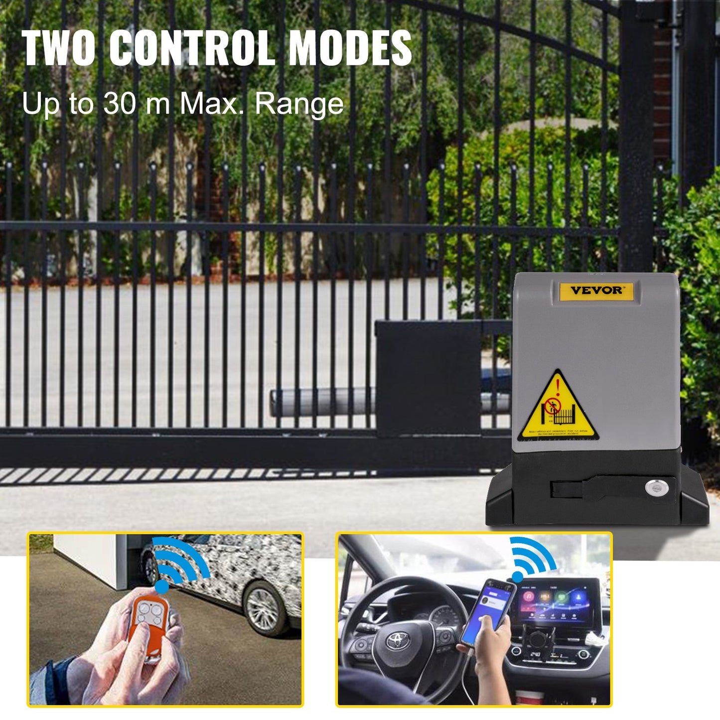 Sliding Gate Opener, 1800 KG 5 m, Automatic Sliding Gate with 4 Remote Controllers & APP Control, Electric Rolling Driveway Slide Gate Motor, Complete Gate Operator Hardware Security System Kit