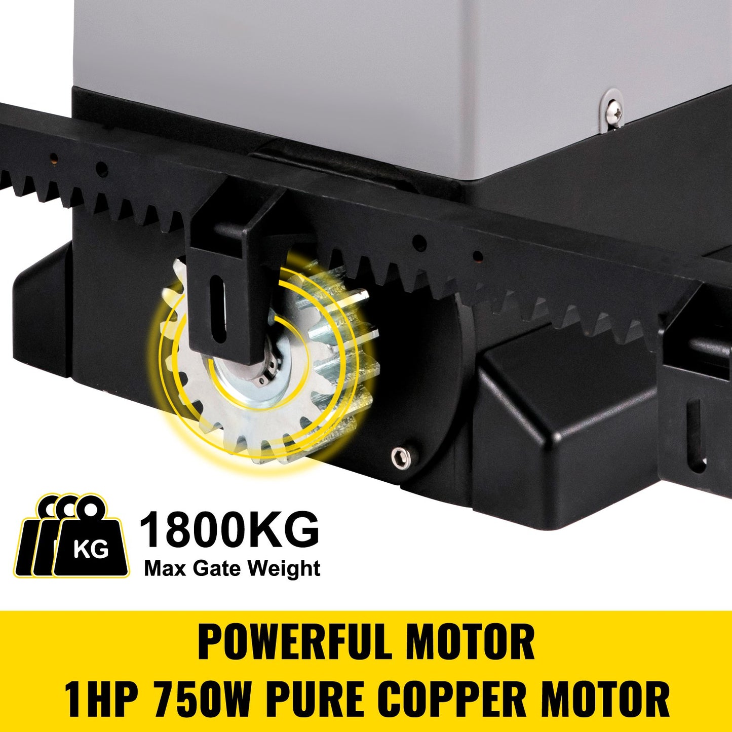 Sliding Gate Opener, 1800 KG 5 m, Automatic Sliding Gate with 4 Remote Controllers & APP Control, Electric Rolling Driveway Slide Gate Motor, Complete Gate Operator Hardware Security System Kit