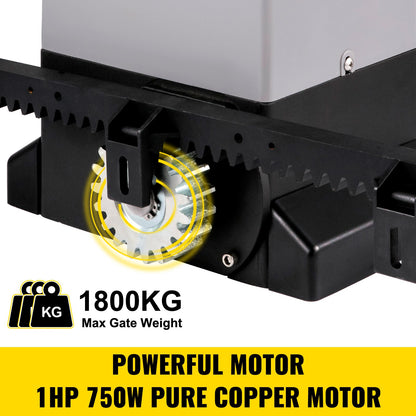 Sliding Gate Opener, 1800 KG 5 m, Automatic Sliding Gate with 4 Remote Controllers & APP Control, Electric Rolling Driveway Slide Gate Motor, Complete Gate Operator Hardware Security System Kit