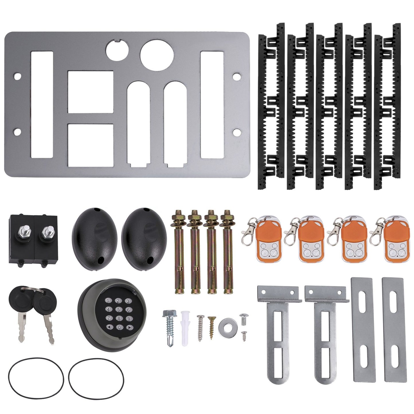 Sliding Gate Opener, 1800 KG 5 m, Automatic Sliding Gate with 4 Remote Controllers & APP Control, Electric Rolling Driveway Slide Gate Motor, Complete Gate Operator Hardware Security System Kit