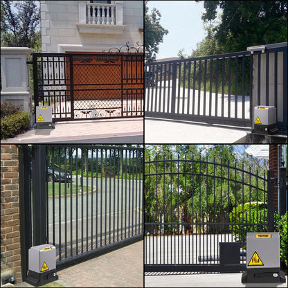 Sliding Gate Opener, 1800 KG 7 m, Automatic Sliding Gate with 4 Remote Controllers & APP Control, Electric Rolling Driveway Slide Gate Motor, Complete Gate Operator Hardware Security System Kit