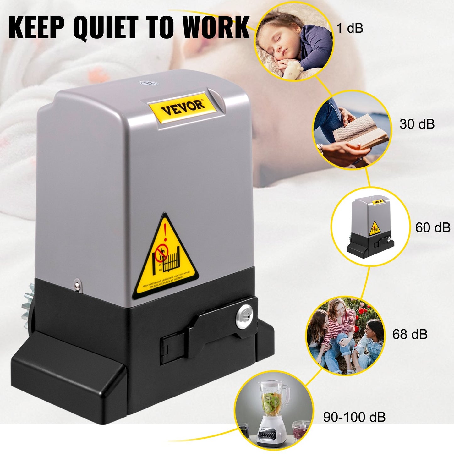 Sliding Gate Opener, 1800 KG 8 m, Automatic Sliding Gate with 4 Remote Controllers & APP Control, Electric Rolling Driveway Slide Gate Motor, Complete Gate Operator Hardware Security System Kit