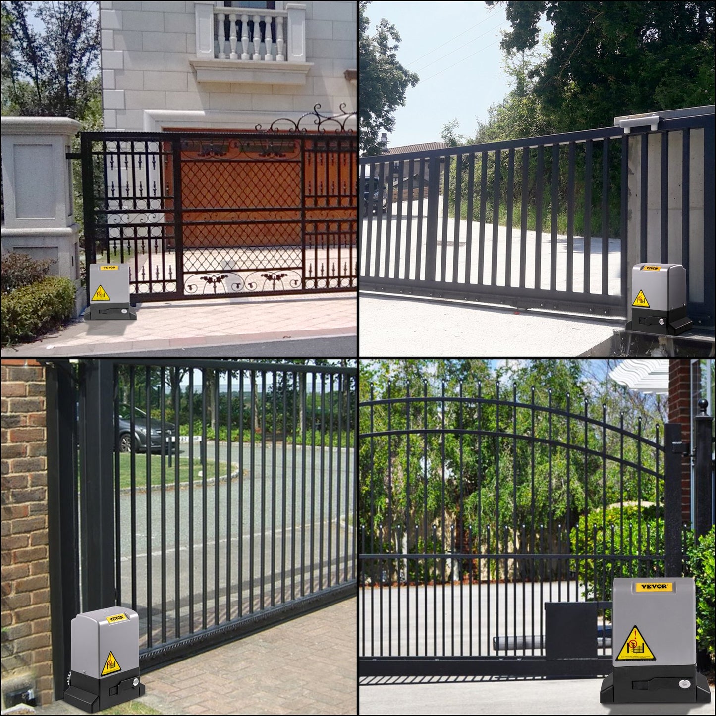 Sliding Gate Opener, 1800 KG 8 m, Automatic Sliding Gate with 4 Remote Controllers & APP Control, Electric Rolling Driveway Slide Gate Motor, Complete Gate Operator Hardware Security System Kit