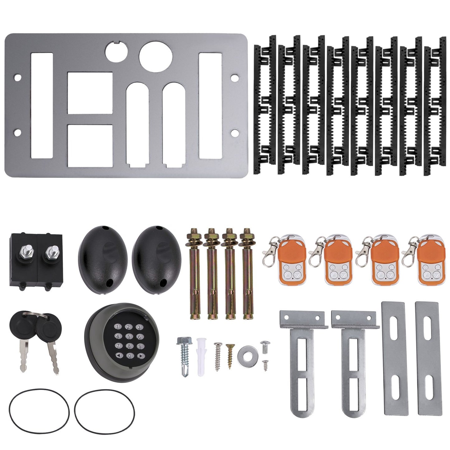 Sliding Gate Opener, 1800 KG 8 m, Automatic Sliding Gate with 4 Remote Controllers & APP Control, Electric Rolling Driveway Slide Gate Motor, Complete Gate Operator Hardware Security System Kit