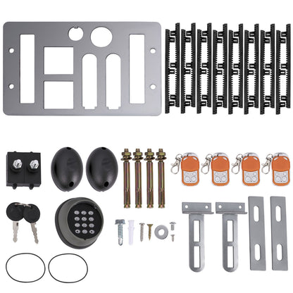 Sliding Gate Opener, 1800 KG 8 m, Automatic Sliding Gate with 4 Remote Controllers & APP Control, Electric Rolling Driveway Slide Gate Motor, Complete Gate Operator Hardware Security System Kit