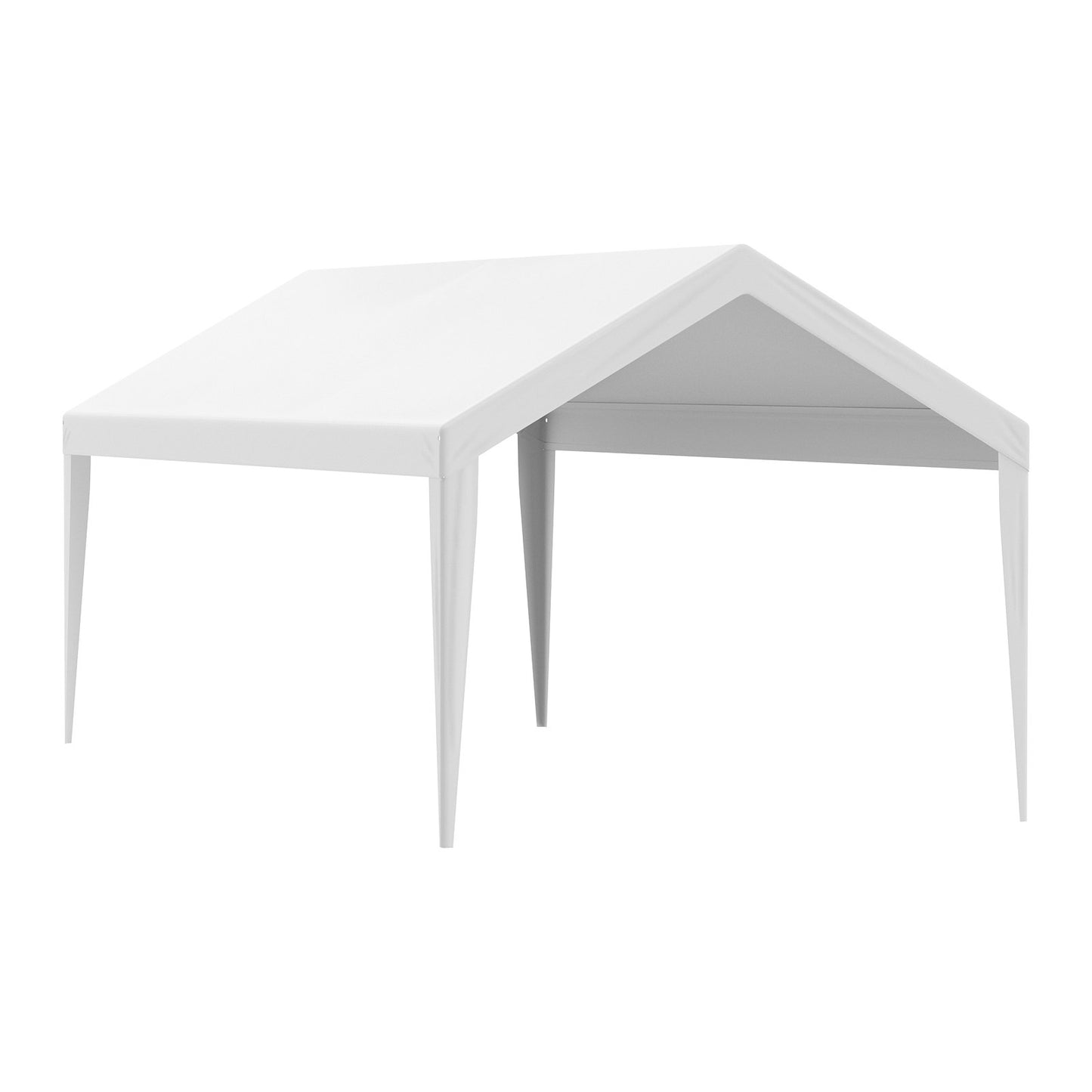 Carport Replacement Canopy Cover 6100 x 3040 mm, Garage Top Tent Shelter Tarp Heavy-Duty Waterproof & UV Protected, Easy Installation with Ball Bungees,White (Only Top Cover, Frame Not Include)