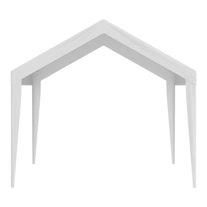 Carport Replacement Canopy Cover 6100 x 3040 mm, Garage Top Tent Shelter Tarp Heavy-Duty Waterproof & UV Protected, Easy Installation with Ball Bungees,White (Only Top Cover, Frame Not Include)