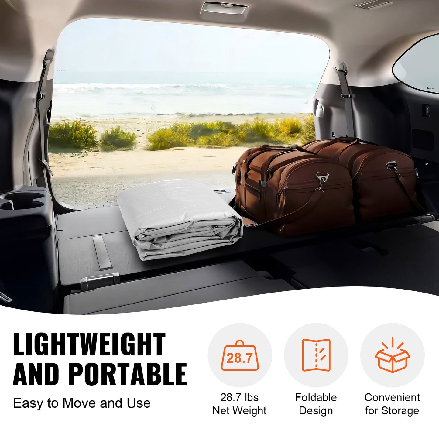 Carport Replacement Canopy Cover Top + Side Wall 6000 x 3000 mm, Garage Tent Shelter Tarp Heavy-Duty Waterproof & UV Protected, Easy Installation with Ball Bungees,White (Frame Not Included)