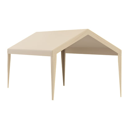 Carport Replacement Canopy Cover 10 x 20 ft, Garage Top Tent Shelter Tarp Heavy-Duty Waterproof & UV Protected, Easy Installation with Ball Bungees,Beige (Only Top Cover, Frame Not Include)