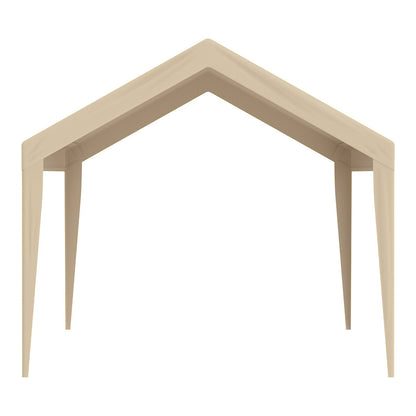 Carport Replacement Canopy Cover 10 x 20 ft, Garage Top Tent Shelter Tarp Heavy-Duty Waterproof & UV Protected, Easy Installation with Ball Bungees,Beige (Only Top Cover, Frame Not Include)
