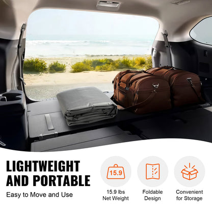 Carport Replacement Canopy Cover 12 x 20 ft, Garage Top Tent Shelter Tarp Heavy-Duty Waterproof & UV Protected, Easy Installation with Ball Bungees,Grey (Only Top Cover, Frame Not Include)