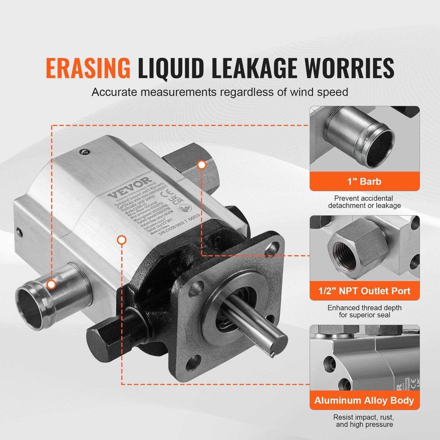 Hydraulic Wood Log Splitter Pump Kit, 60.6 L/min, 2 Stage 27.6MPa Aluminum Hydraulic Gear Pump, with Valve 2.54 cm Inlet 1.27 cm NPT Outlet 3600 RPM, for Small Engine Mounting Log Splitters