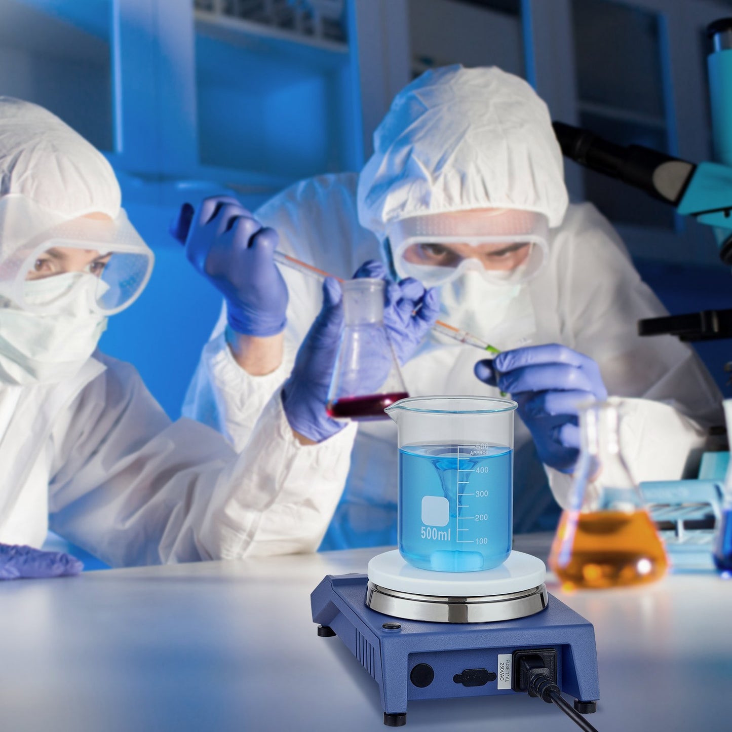 Magnetic Stirrer, 0-1500 RPM Stir Plate with Adjustable Speed Knob, 21L Plate Stirrer Kit, Stir Bar Included