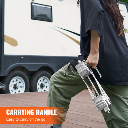 Camper Wheel Chock Stabilizer, X-shaped RV Stabilizer Wheel Chock, Fit for 1.5" to 10" Tire Space, 2 Sets of Wheel Chocks with Ratchet Wrench and Storage Bag for Campers Travel Trailers Trucks