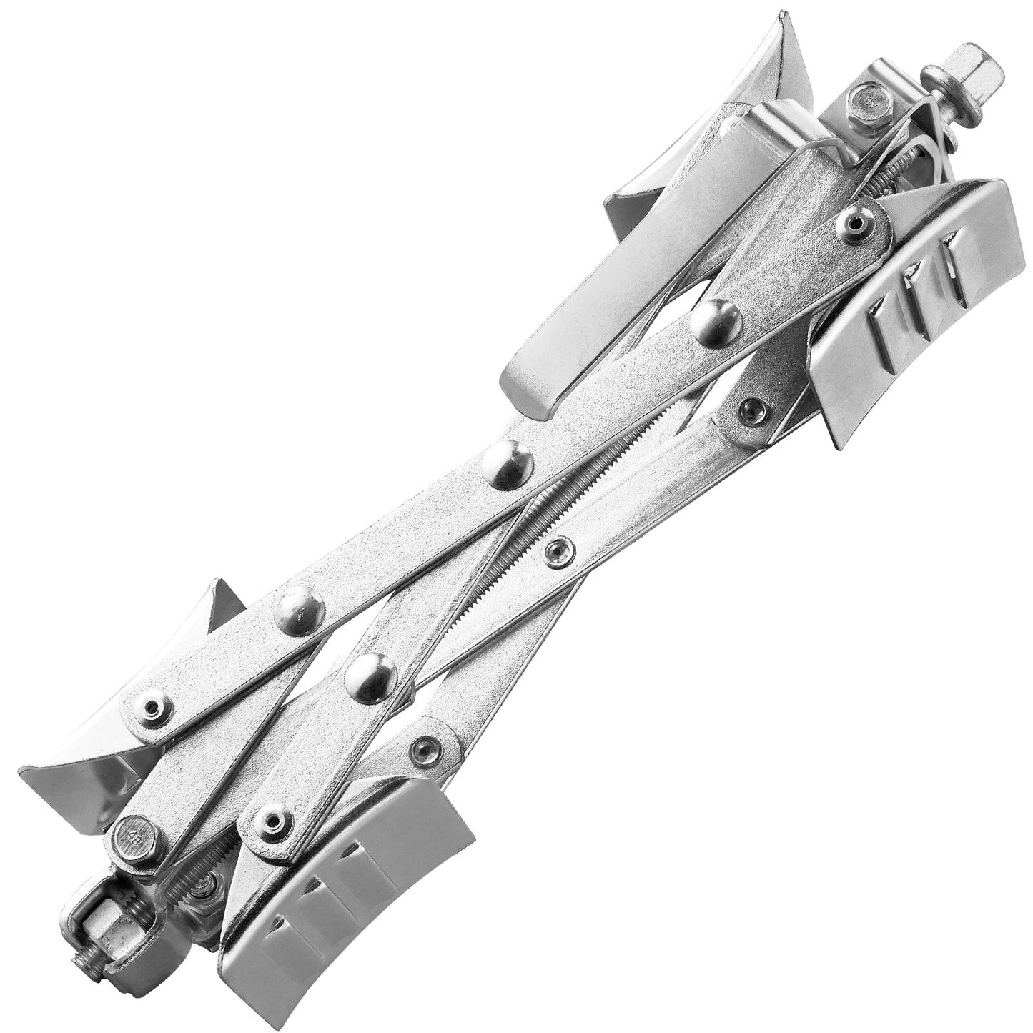 Camper Wheel Chock Stabilizer, X-shaped RV Stabilizer Wheel Chock, Fit for 1.5" to 10" Tire Space, 2 Sets of Wheel Chocks with Ratchet Wrench and Storage Bag for Campers Travel Trailers Trucks