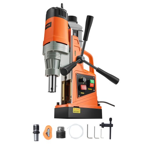 Magnetic Drill, 1550W Motor 2 in Boring Diameter, 2922 lbf Portable Electric Mag Drill Press, 0-500 RPM Variable Speed, Drilling Machine for Metal Surface, Industrial and Home Improvement