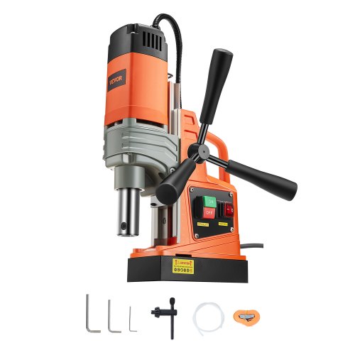 Magnetic Drill, 1300W Motor 1.6 in Boring Diameter, 2810 lbf Portable Electric Mag Drill Press, 810 RPM No-Load Speed, Drilling Machine for Metal Surface, Industrial and Home Improvement