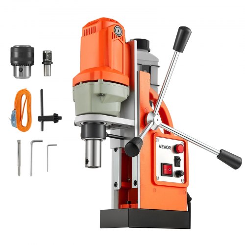 Magnetic Drill Press, 1200 W, 38 mm Boring Diameter, 10000N Power Mag Drill Press, 900 RPM Speed, with Weldon Shank, Efficient Cooling, for Metal Surface, Industrial and Home Improvement