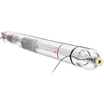 100W CO2 Laser Tube, 57 in (1450 mm) Length, 3.1 in (80 mm) Dia Borosilicate Glass Laser Cutter Tube with Metal Head, 10,000hr Wires Preconnected for Laser Engraver Engraving Cutting Machine