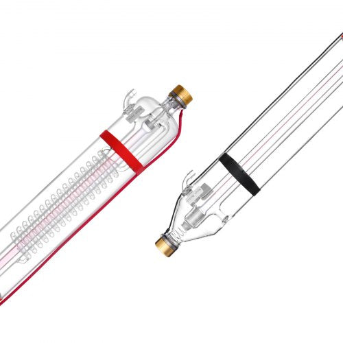 130W CO2 Laser Tube, 65 in (1650 mm) Length, 3.1 in (80 mm) Dia Borosilicate Glass Laser Cutter Tube with Metal Head, 10,000hr Wires Preconnected for Laser Engraver Engraving Cutting Machine
