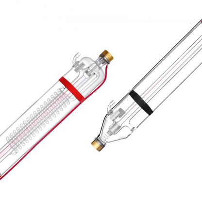130W CO2 Laser Tube, 65 in (1650 mm) Length, 3.1 in (80 mm) Dia Borosilicate Glass Laser Cutter Tube with Metal Head, 10,000hr Wires Preconnected for Laser Engraver Engraving Cutting Machine