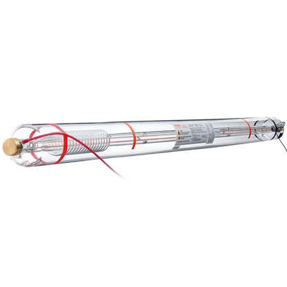 130W CO2 Laser Tube, 65 in (1650 mm) Length, 3.1 in (80 mm) Dia Borosilicate Glass Laser Cutter Tube with Metal Head, 10,000hr Wires Preconnected for Laser Engraver Engraving Cutting Machine