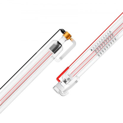 60W CO2 Laser Tube, 49.2 in (1250 mm) Length, 2 in (55 mm) Dia Borosilicate Glass Laser Cutter Tube with Metal Head, 5000-6000hr Wires Preconnected for Laser Engraver Engraving Cutting Machine
