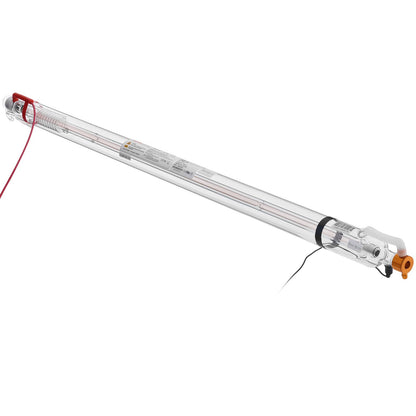 60W CO2 Laser Tube, 49.2 in (1250 mm) Length, 2 in (55 mm) Dia Borosilicate Glass Laser Cutter Tube with Metal Head, 5000-6000hr Wires Preconnected for Laser Engraver Engraving Cutting Machine