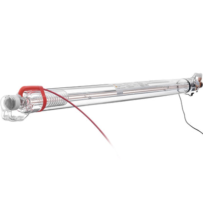 60W CO2 Laser Tube, 49.2 in (1250 mm) Length, 2 in (55 mm) Dia Borosilicate Glass Laser Cutter Tube with Metal Head, 5000-6000hr Wires Preconnected for Laser Engraver Engraving Cutting Machine