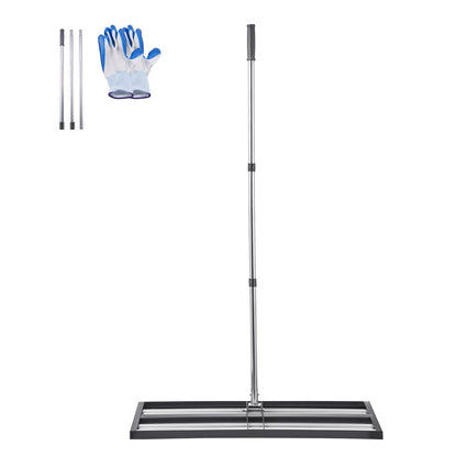 Lawn Leveling Rake, Lawn Leveler with 83.9 in Adjustable Handle, 36x10 in Ground Plate, Heavy Duty & Rust-Resistant Metal Soil Leveler, Effort Saving Lawn Leveling Tool for Yard Golf Court