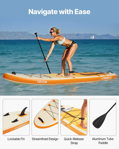 Inflatable Stand Up Paddle Board, 3.23m x 84cm x 15cm Wide Ultra-Light SUP Paddleboard, All Accessories Included, Pump, Paddle, Fin, Backpack, Ankle Leash, Strap, Non-slip Deck for Youth, Adults