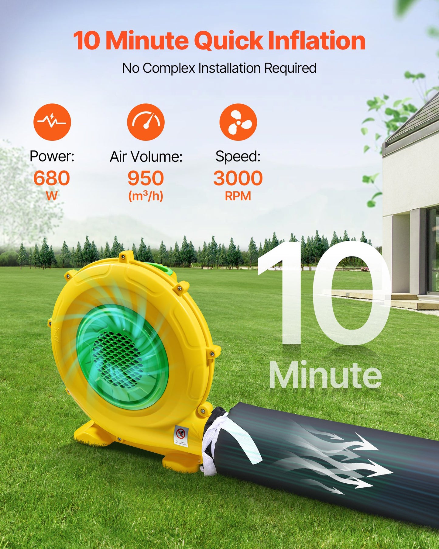 Inflatable Nightclub, 6 x 5 x 3.66 m Inflatable Party Tent with 680W Blower & Sandbag, Ventilated Blow up Night Club with 2 Windows, Air Cube House for Event Birthday Wedding Party