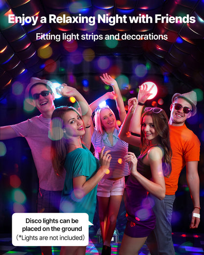 Aufblasbarer Nachtclub, 8 x 6 x 4 m großes Partyzelt mit 1100-W-Gebläse und Sandsack, belüfteter aufblasbarer Nachtclub mit 2 Fenstern, aufblasbares Kubushaus für Veranstaltungen wie Geburtstage, Hochzeiten und Partys