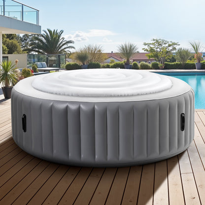 Inflatable Hot Tub Cover, 5.4 Ft / 164.5 cm Round Hot Tub Cover Protector, Insulated Spa Covers for Inflatable Hottub, Weatherproof and Waterproof Energy Saving Lid for Outdoor Use, White