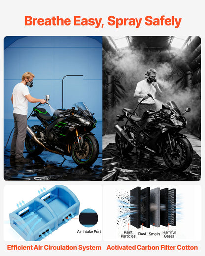 Inflatable Paint Booth, 10 x 6 x 4 m, Inflatable Spray Booth with 950W and 1100W Blowers and Air Filter System, Round Roof, for Painting Car, Truck, Furniture, and Automotive Sheet Metal