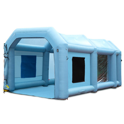 Inflatable Spray Booth Car Paint Tent 610 cm x 305 cm x 244 cm Filter System 2 Blowers