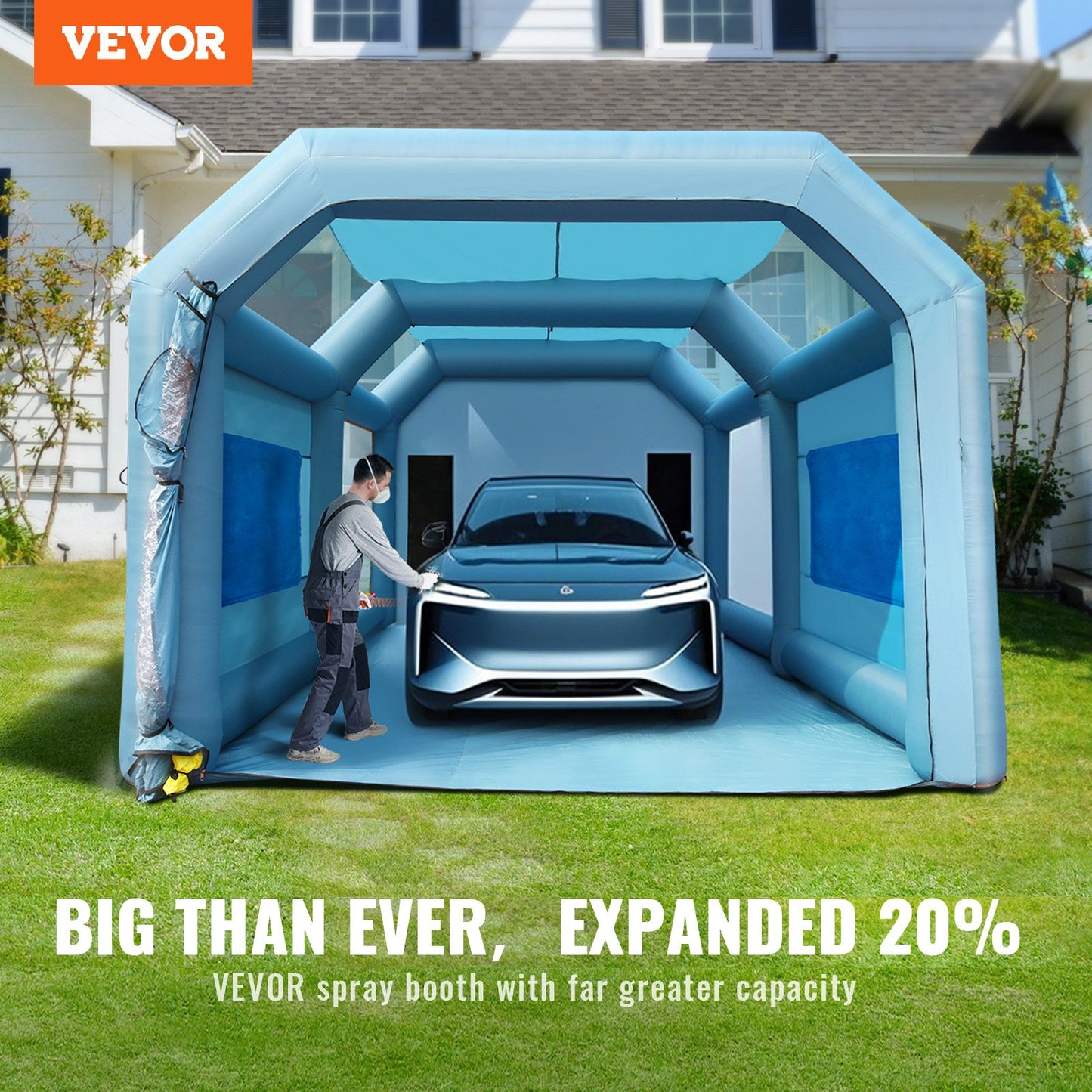 Inflatable Spray Booth Car Paint Tent 792 cm x 457 cm x 335 cm Filter System 2 Blowers