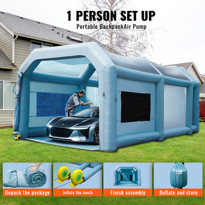 Inflatable Spray Booth Car Paint Tent 792 cm x 457 cm x 335 cm Filter System 2 Blowers