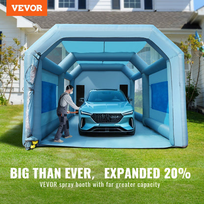 Inflatable Spray Booth Car Paint Tent 8.5 x 4.8 x 3.3 m Filter System 2 Blowers