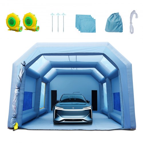 Inflatable Spray Booth Car Paint Tent 10 x 6 x 4 m Filter System 2 Blowers